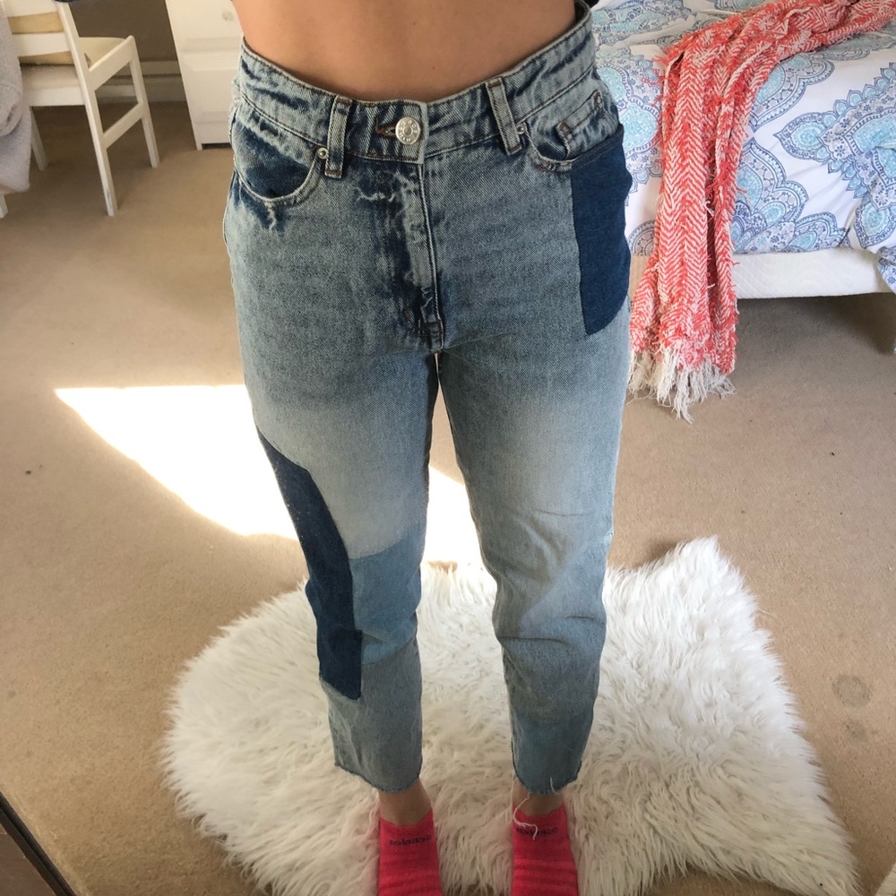 BDG patched mom jeans